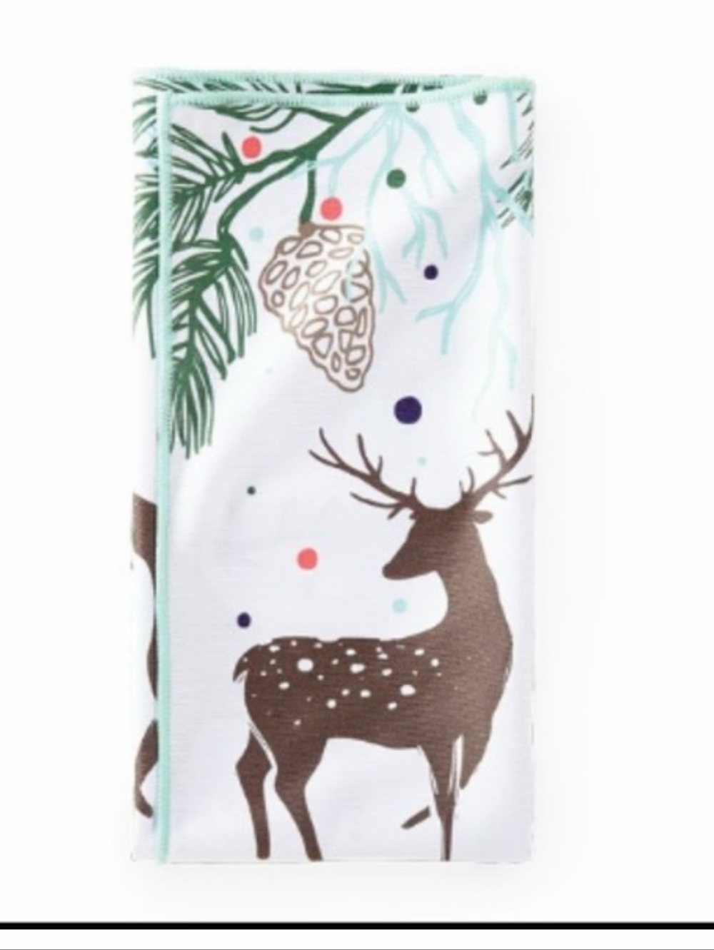 Norwex White and Green Window Cloth Limited Edition Christmas Pattern
